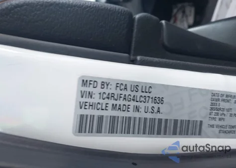 2020 Jeep Grand Cherokee Altitude 4X4 из США, поврежденный, VIN 1C4RJFAG4LC371636